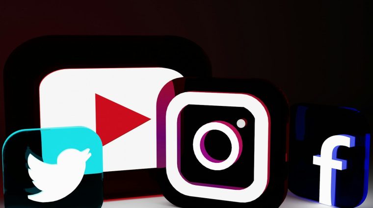 a group of different types of social media logos