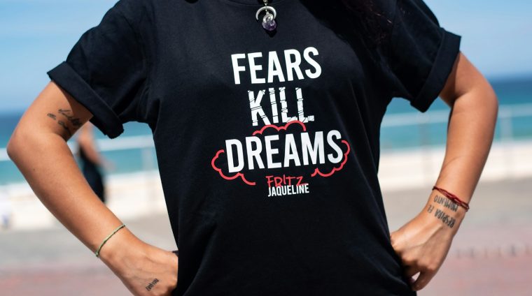 woman in black crew neck t-shirt